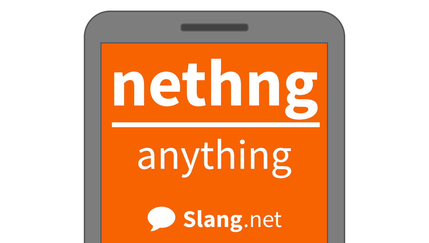 You may see &quot;nethng&quot; as an abbreviation for &quot;anything&quot; in messages and emails