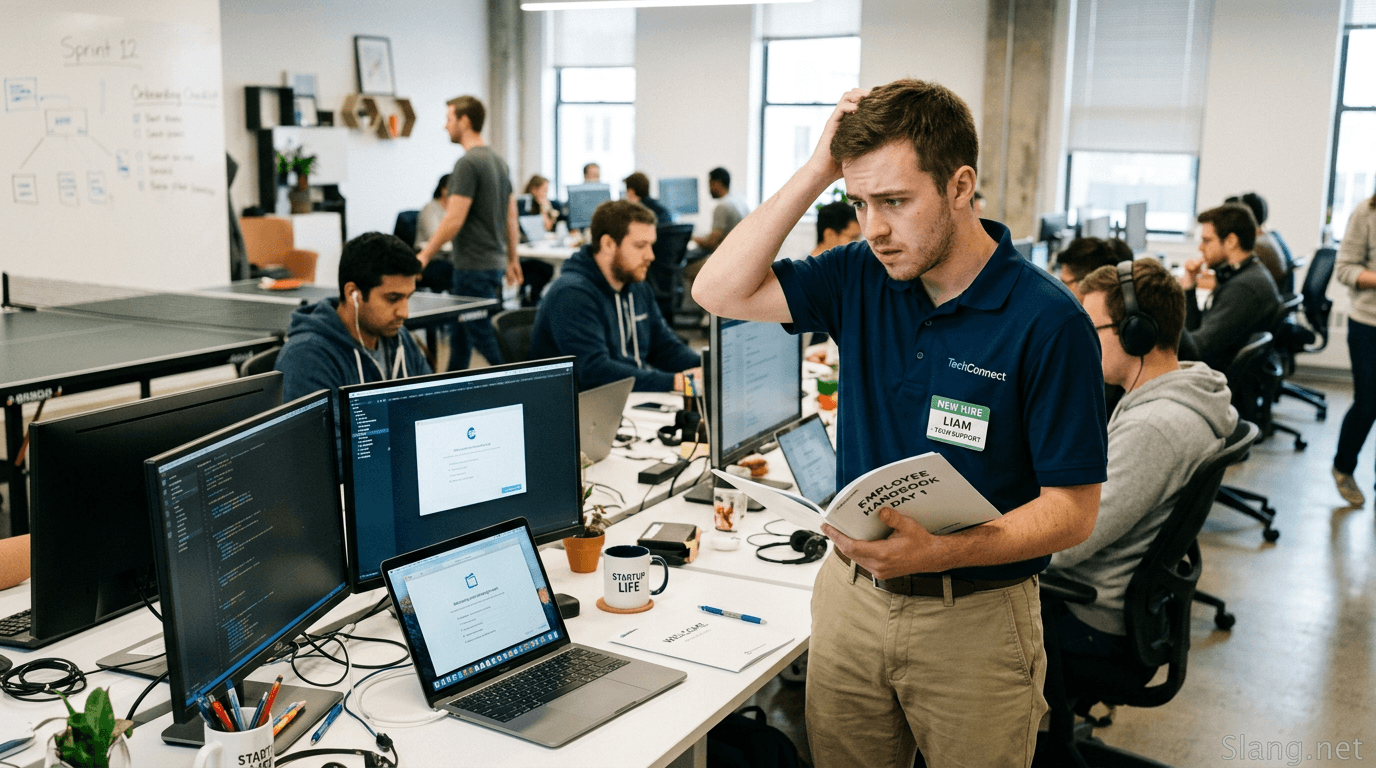 A newbie on day 1 of his tech job