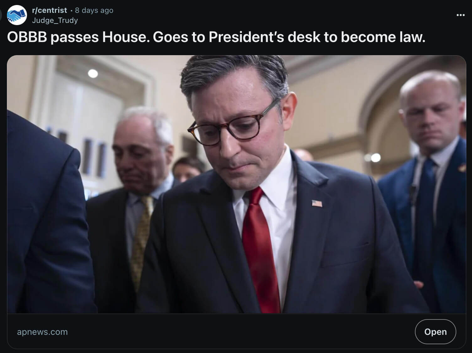 Reddit post about the OBBB
