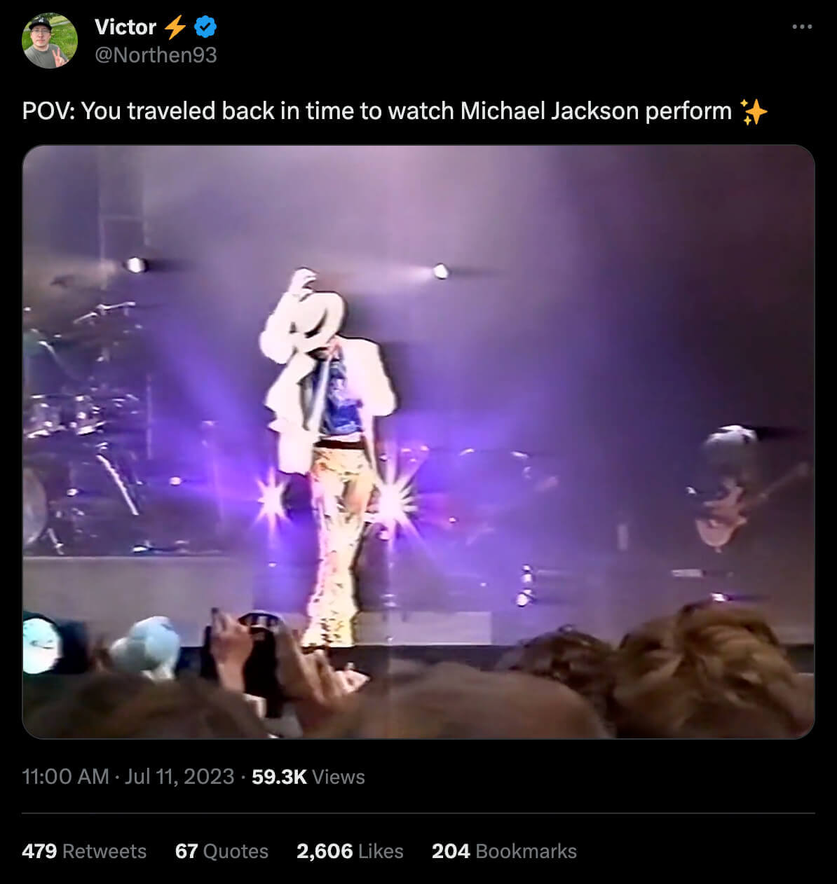 POV tweet about a past Michael Jackson concert