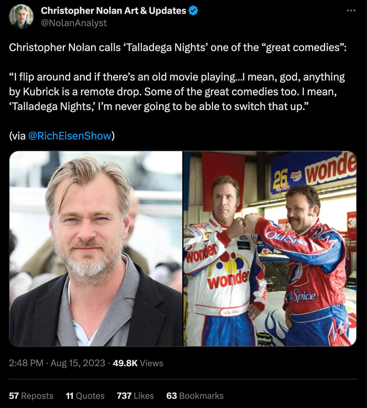 Christopher Nolan sharing his remote drops