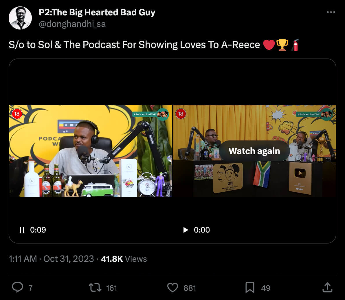 S/O to The Podcast on social media