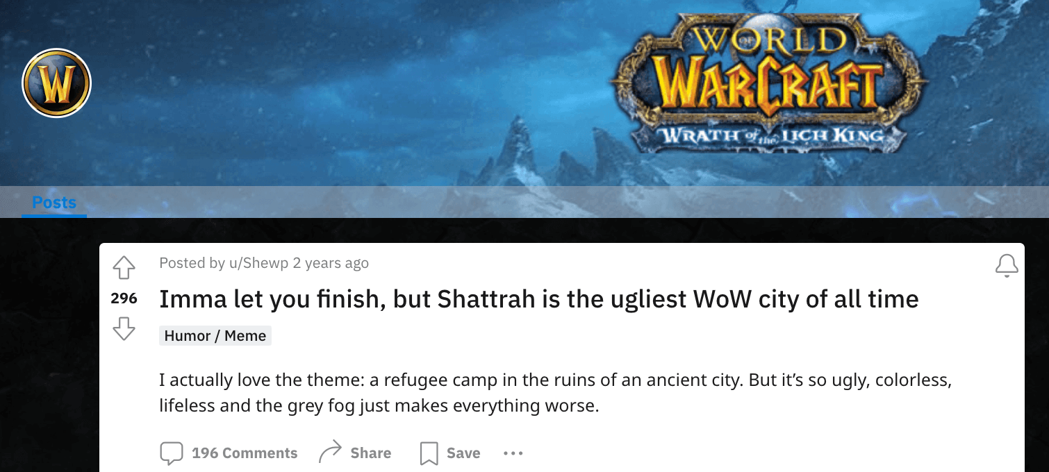 One WoW player's thoughts on Shat