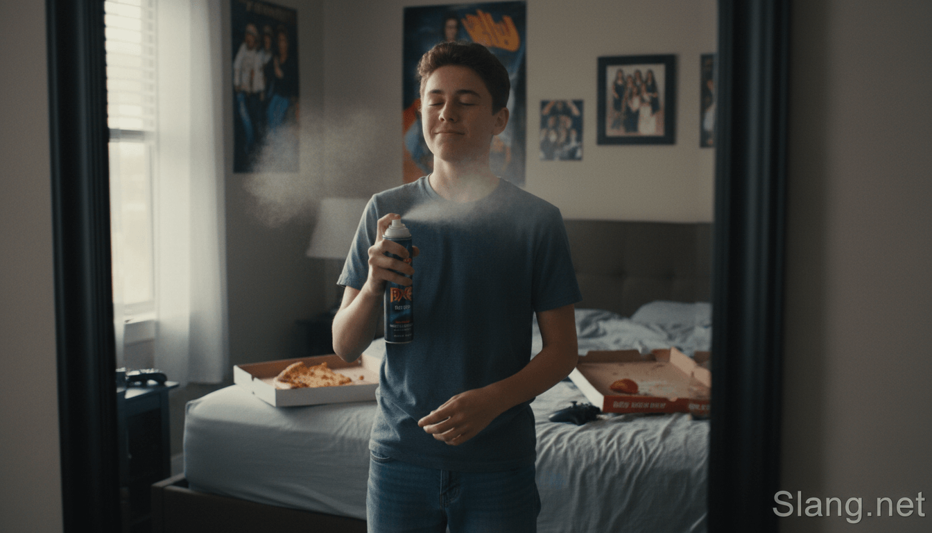 A teenage boy smellmaxxing