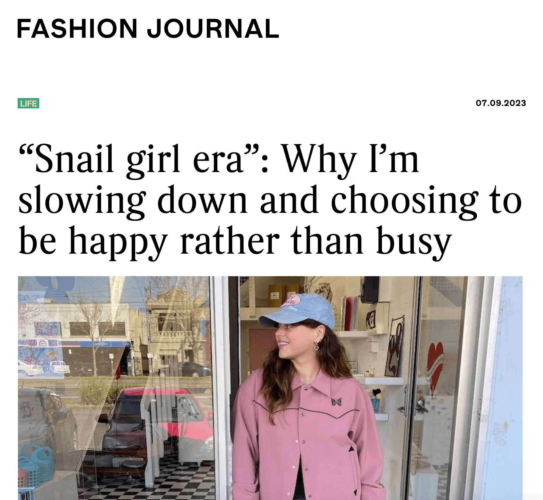 The headline to Ludbey's Snail Girl Era article