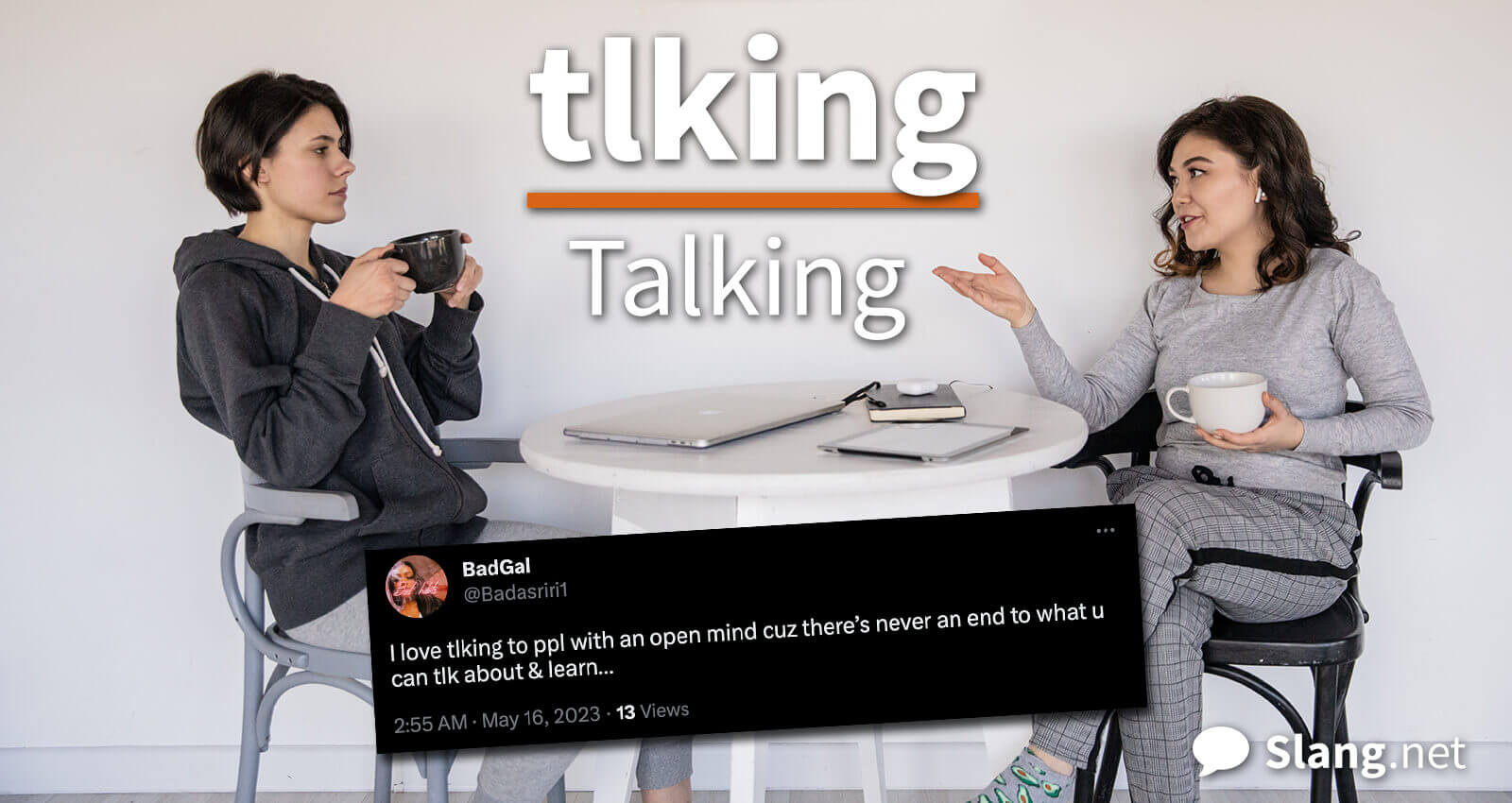 While tlking is barely an abbreviation, many people still use it in messages and online