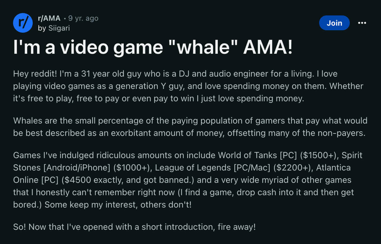 Whale Reddit AMA post