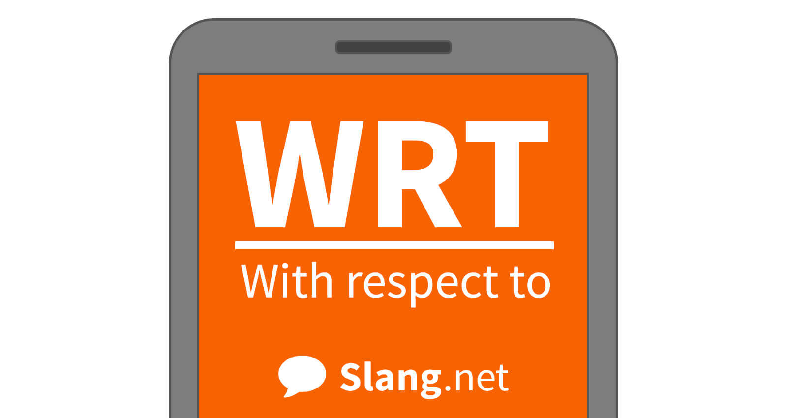 You may see WRT in messages and online