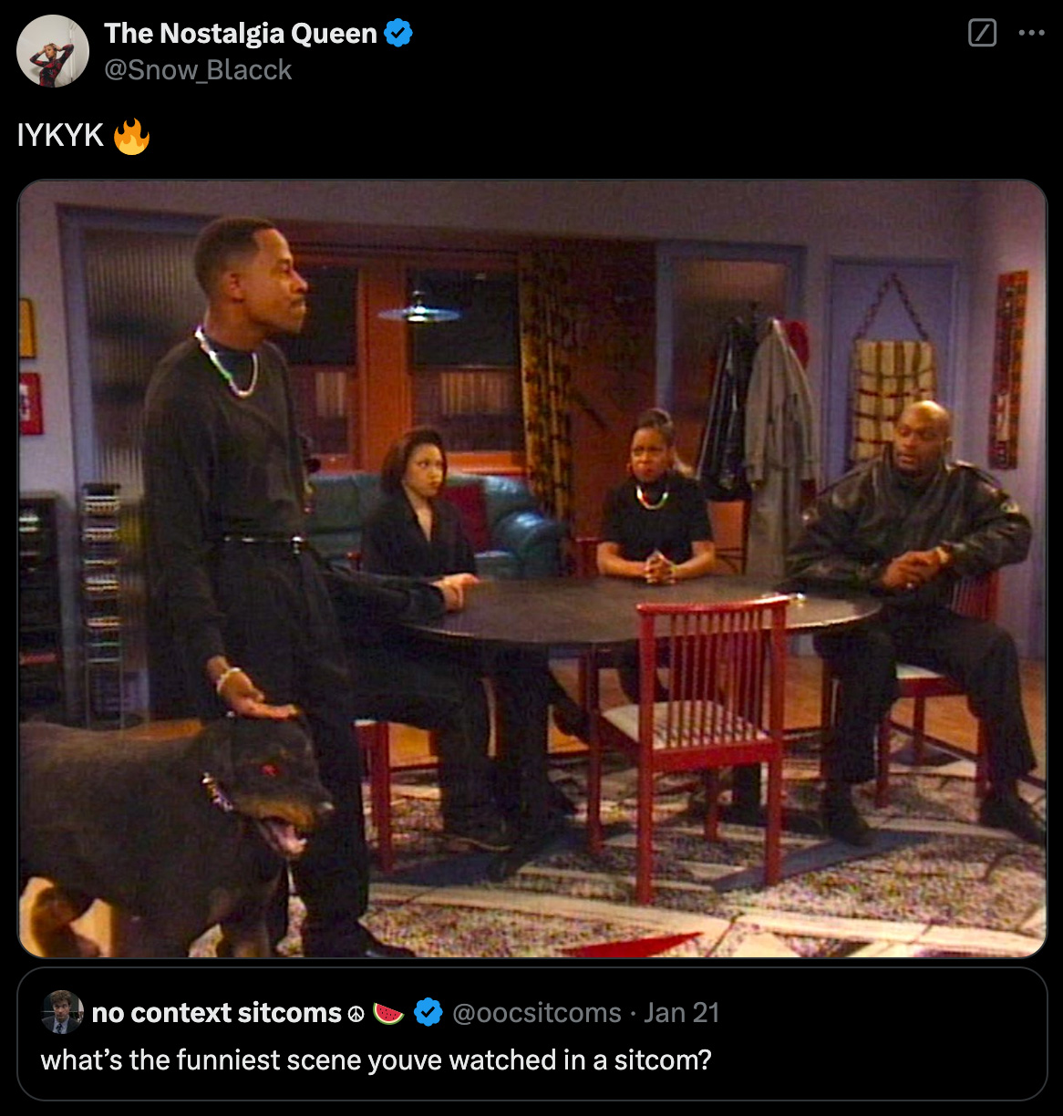 IYKYK post on X about a scene from Martin