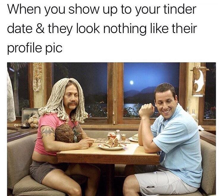 Catfishing is when your date looks nothing like their profile pic