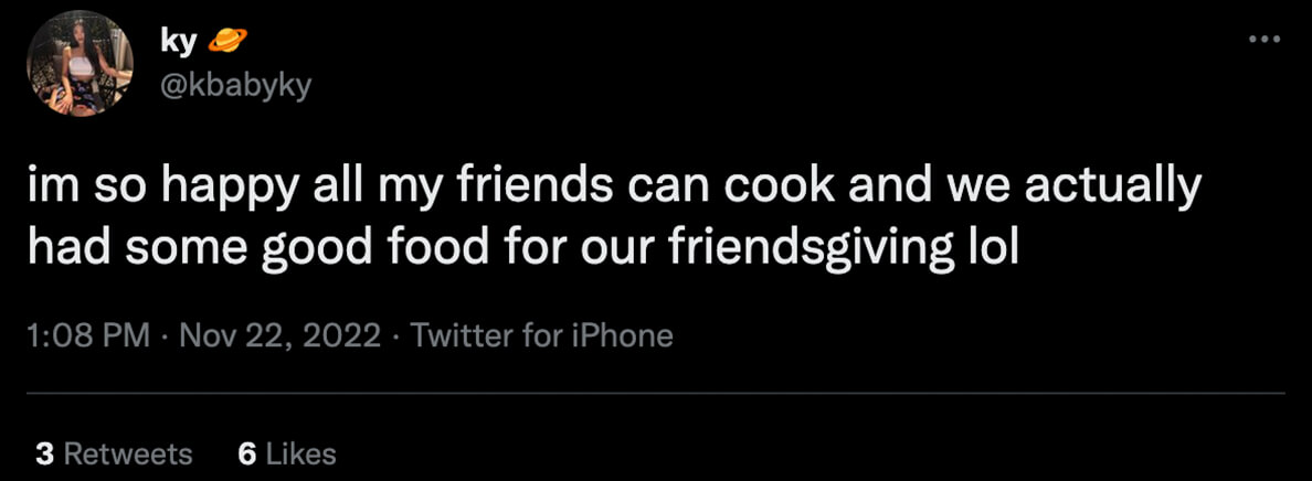 Friendsgiving tweet